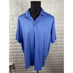 POLO RALPH LAUREN  MEN Classic Fit BLUE POLKA DOT COLLARED POLO (XXL)